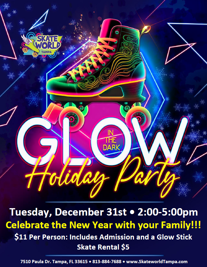 New Years Eve Glow Skate at Skateworld Tampa