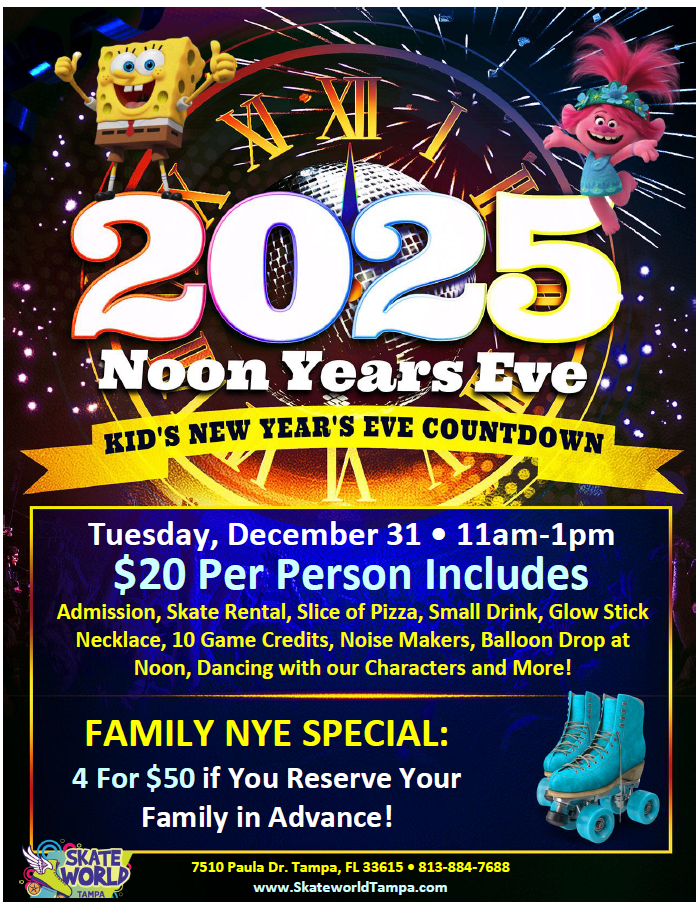 Noon Years Eve Skate at Skateworld Tampa