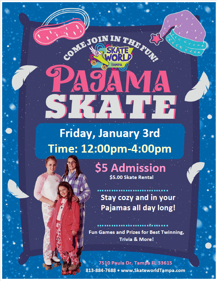 Pajama Skate at Skateworld Tampa!