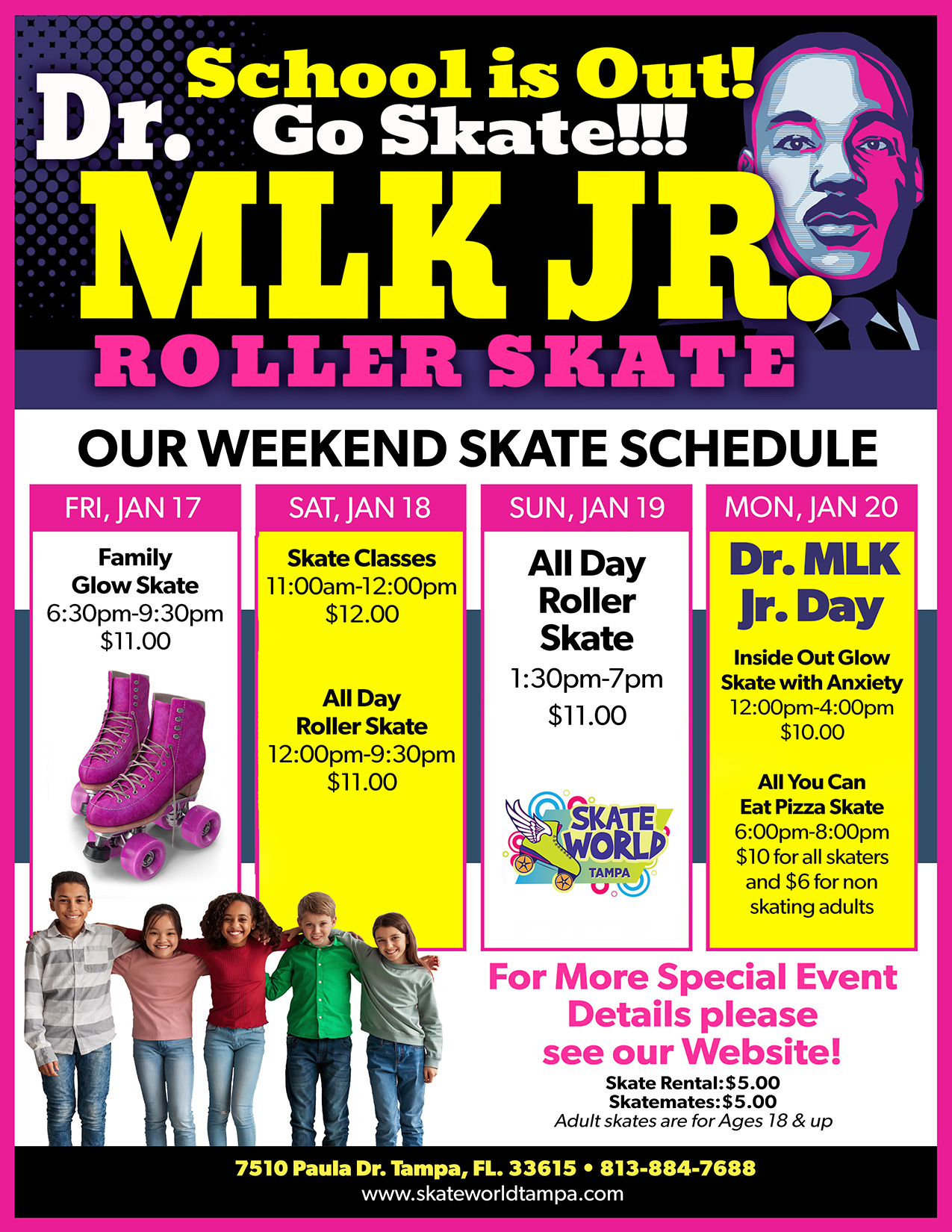 MLK Weekend 2025 Skating at Skateworld Tampa