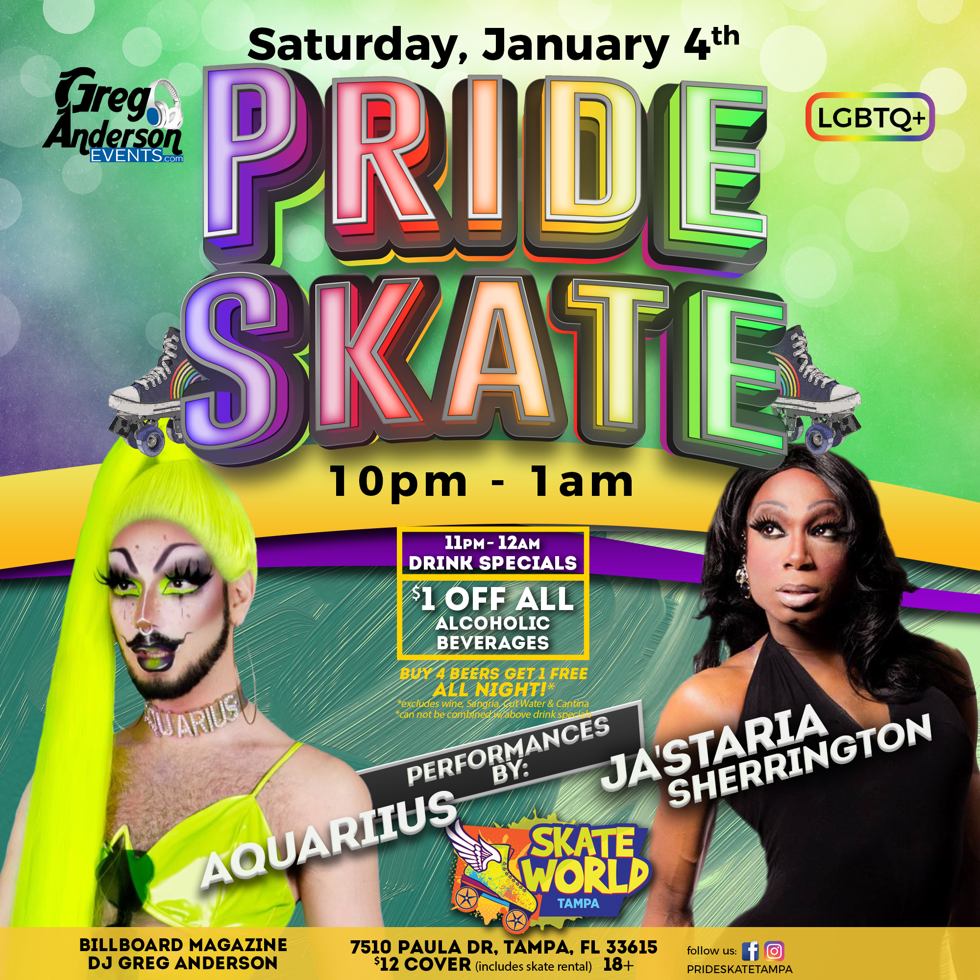 January 2025 Pride Skate at Skateworld Tampa with Greg Anderson