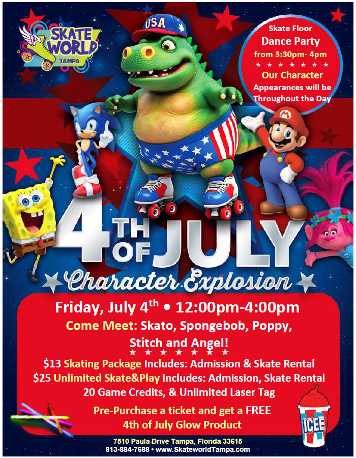 fourth of july skating and laser tag at skateworld tampa