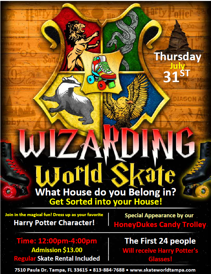 Harry Potter Skate at Skateworld Tampa for Harry Potter's Birthday