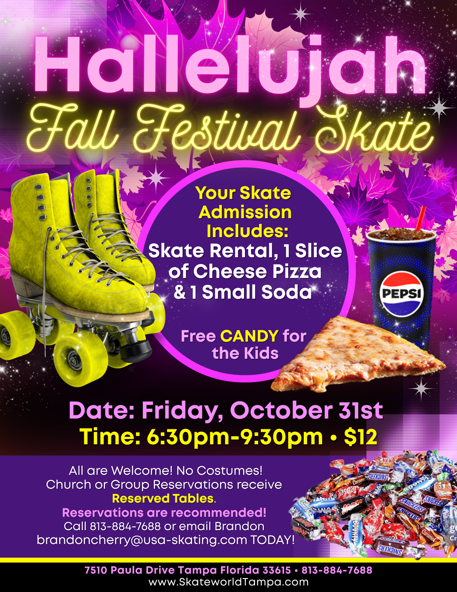 Hallelujah Fall Festival Skating and laser tag at Skateworld Tampa