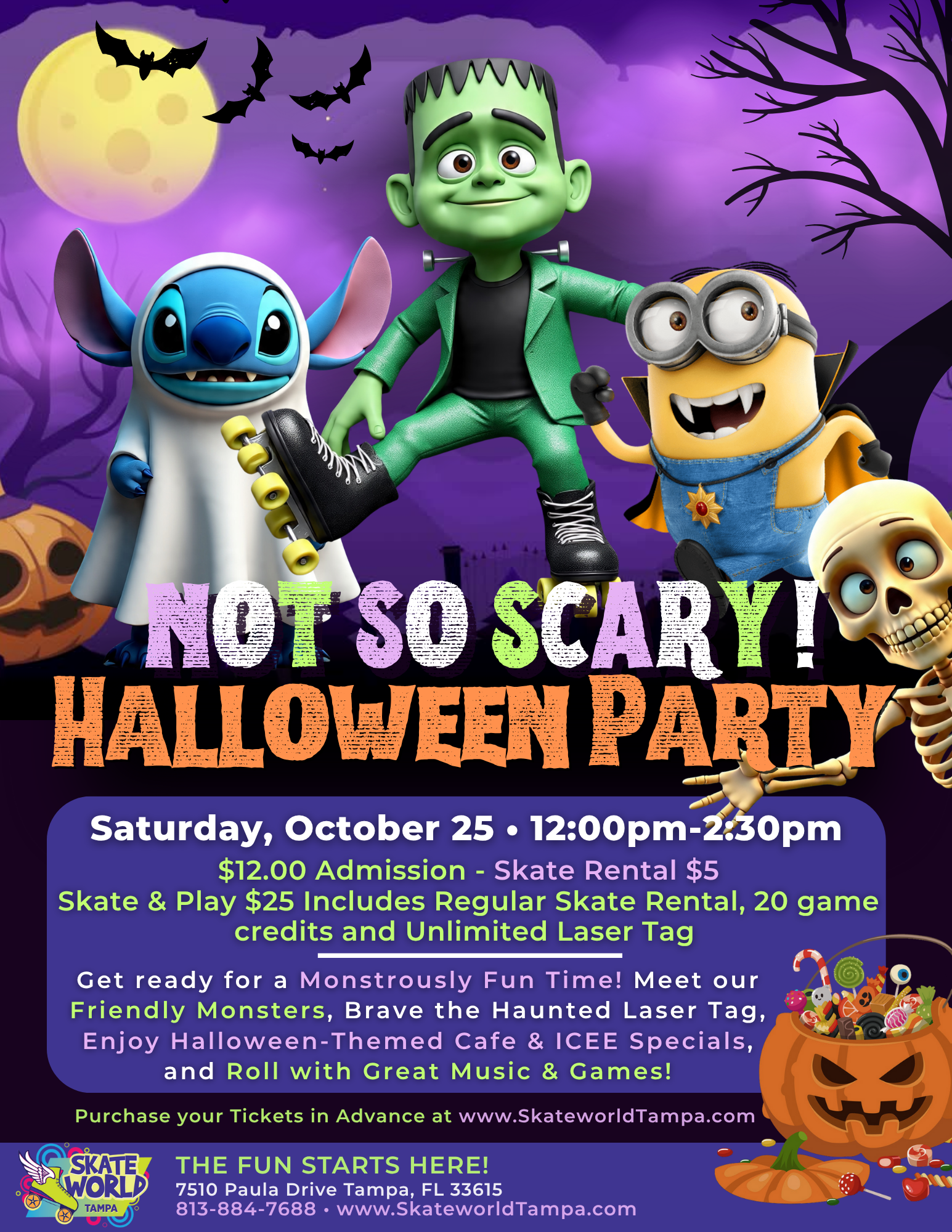 Not So Scary Trick or Treating Skating and Laser Tag at Skateworld Tampa