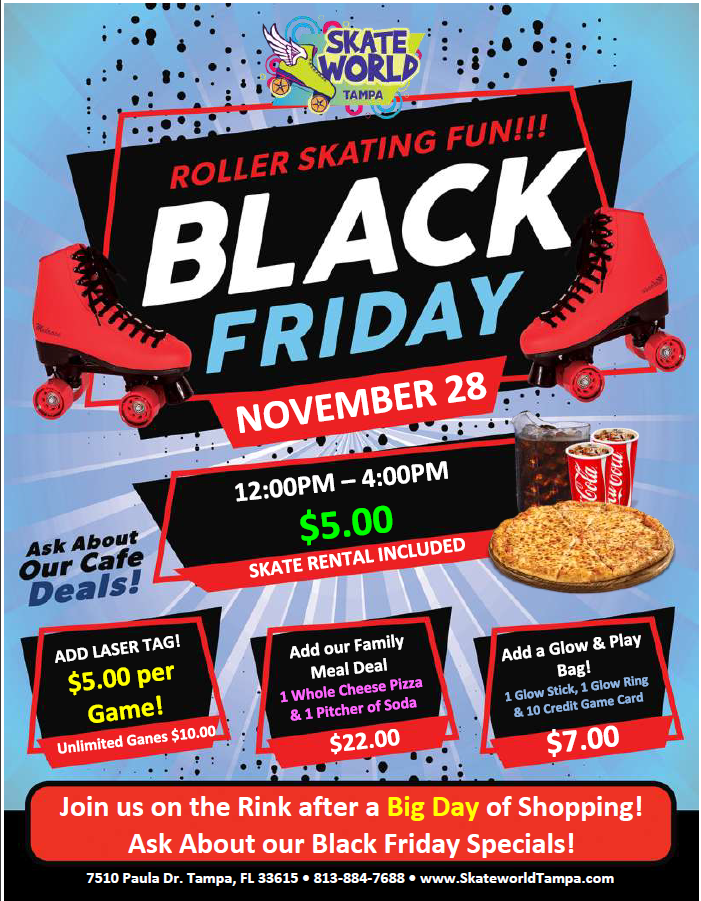 Black Friday Skating & Laser Tag at Skateworld Tampa