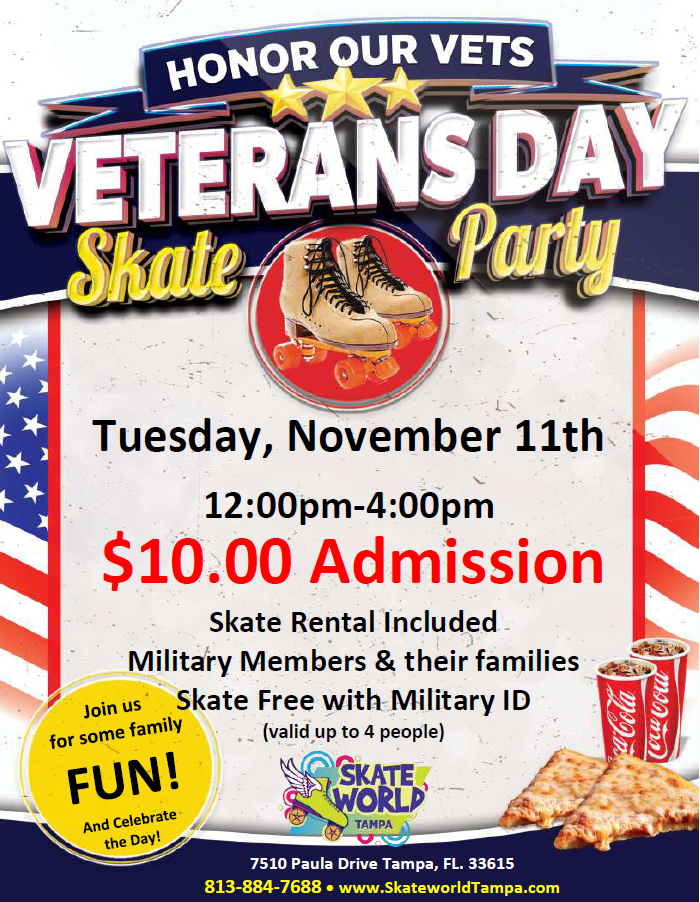 Veterans Day Skating and Laser Tag at Skateworld Tampa