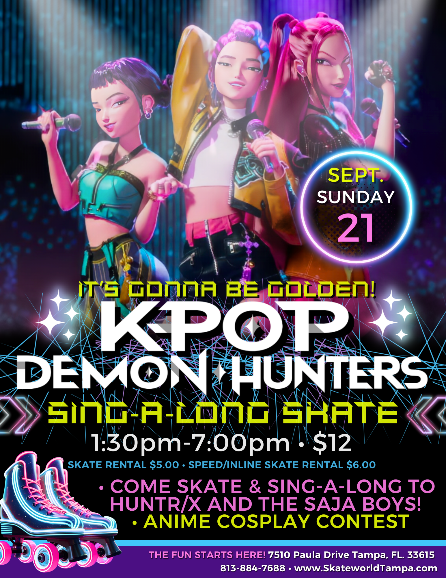 K-Pop Demon Hunters Sing A Long Skating and Laser tag at Skateworld Tampa