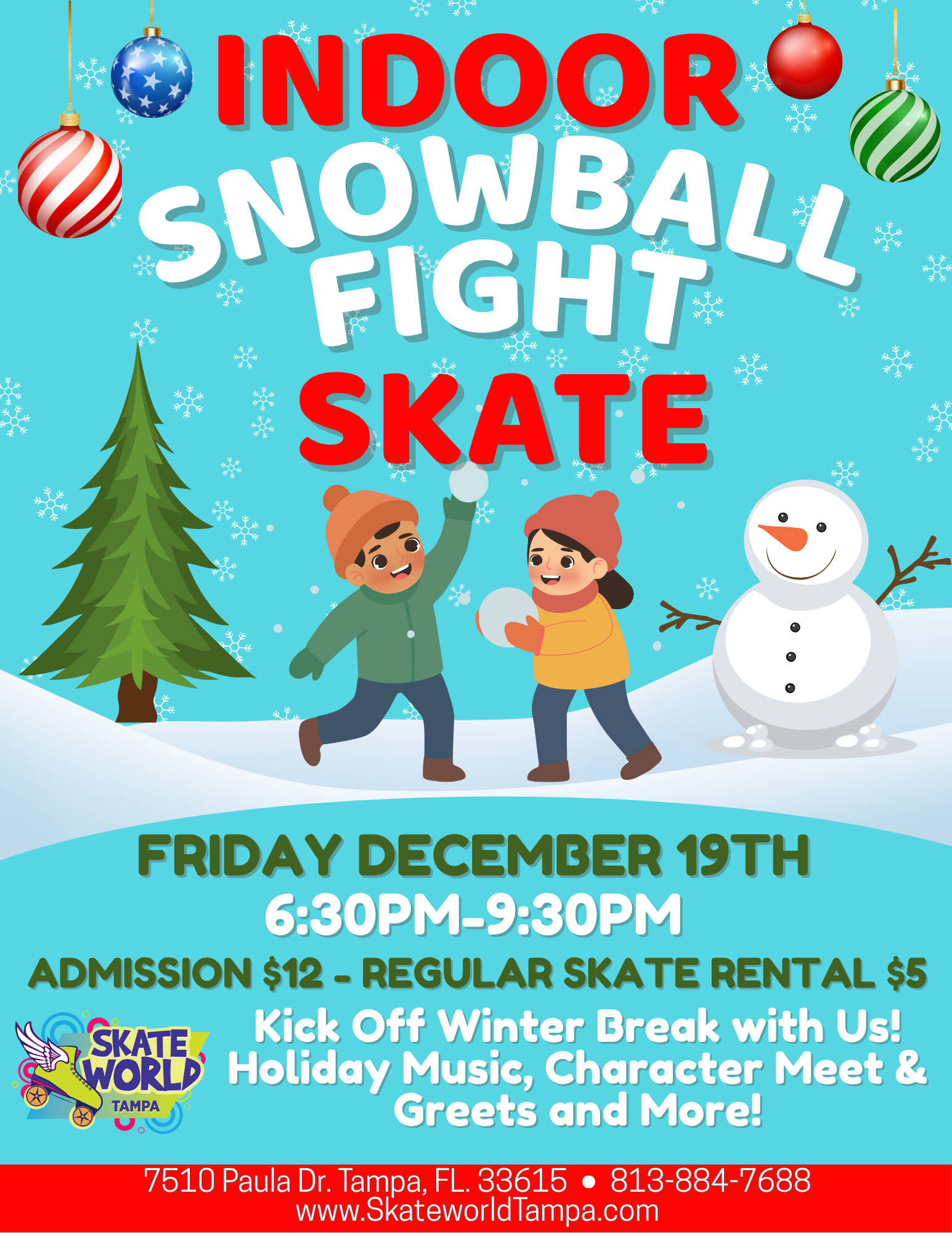 Indoor Snowball Fight Skating and Laser Tag at Skateworld Tampa