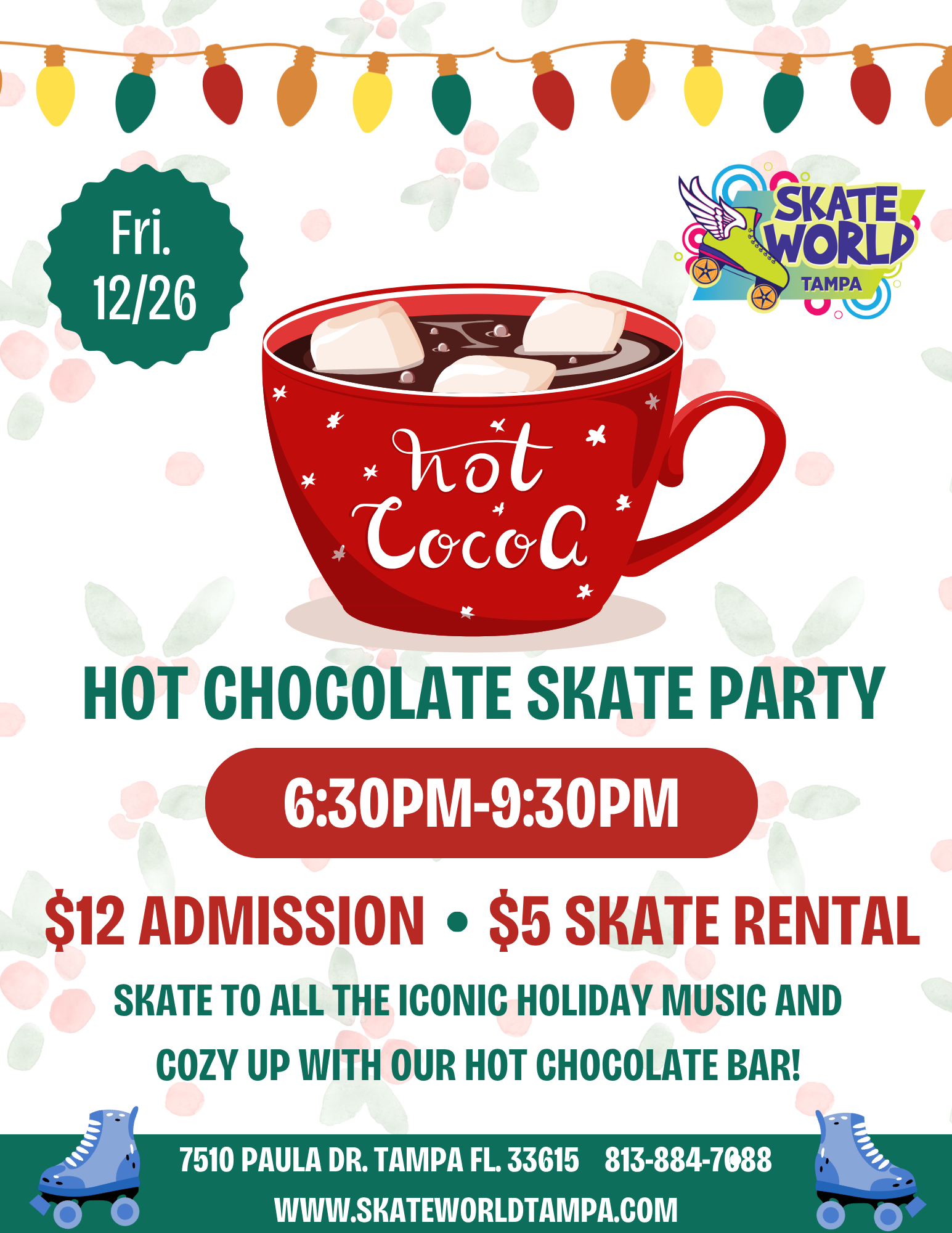 Hot Chocolate Skate Party Skating and Laser Tag at Skateworld Tampa