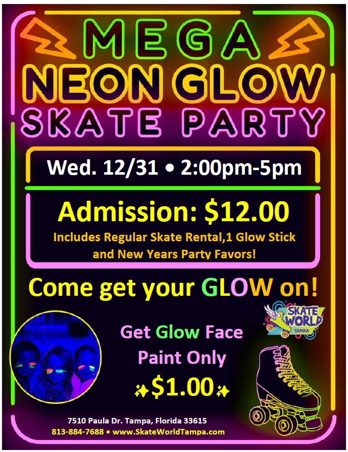 Family Glow Skate at Skateworld Tampa