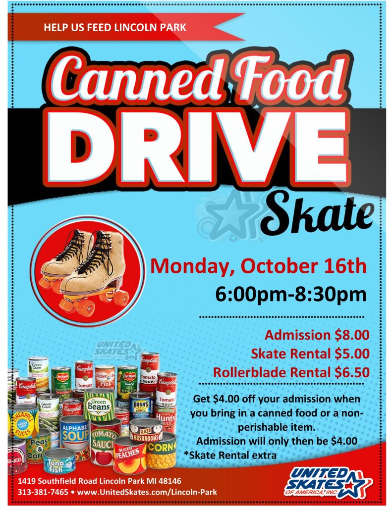 Canned Food Drive United Skates of America