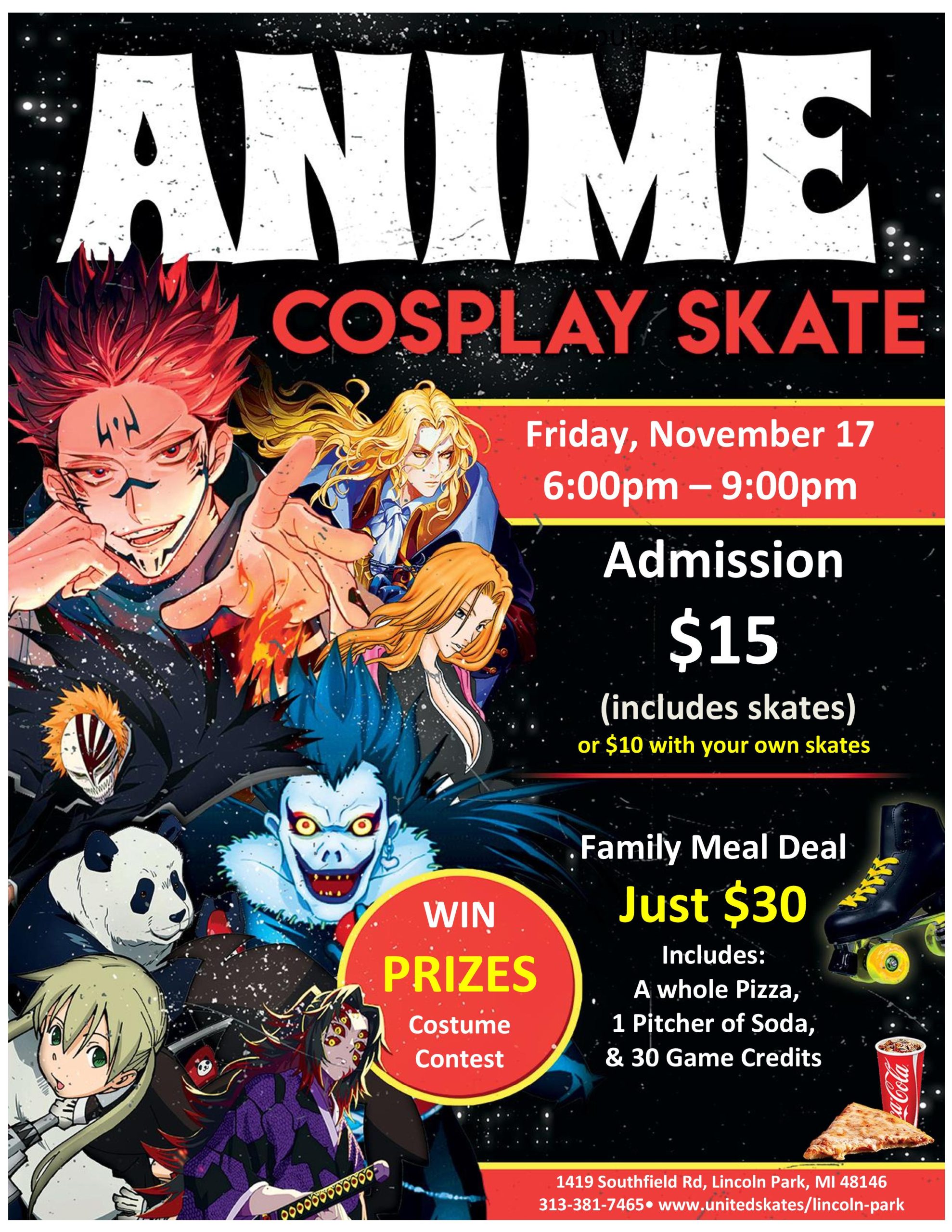 Anime Cosplay Glow Night  United Skates of America