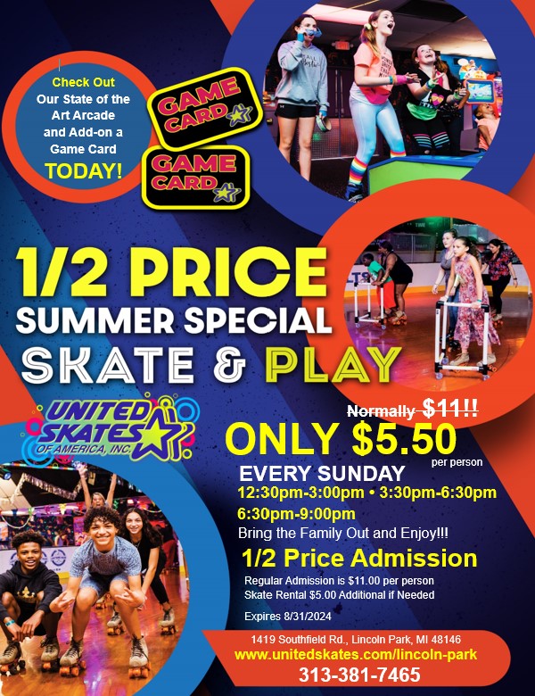 1/2 Price Sunday Special Admission at United Skates