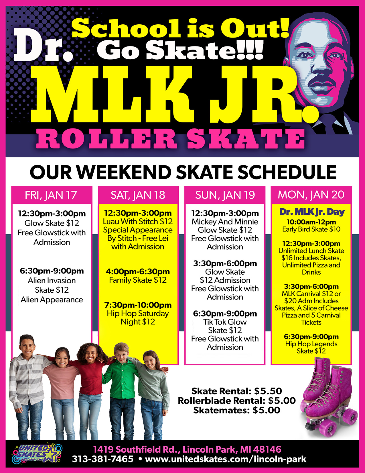 Schools out MLK Weekend and day at United Skates