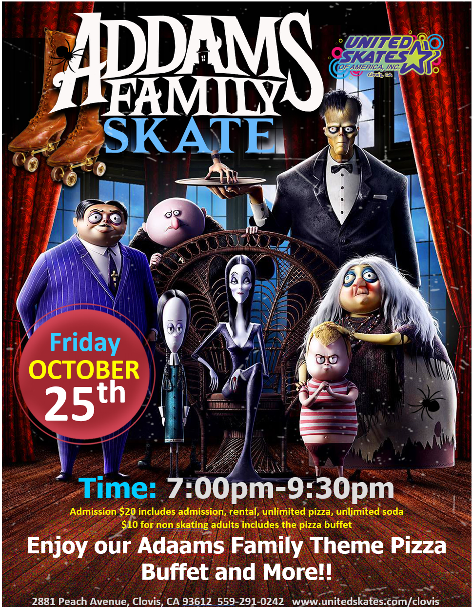 United Skates Clovis Addams Family Skate