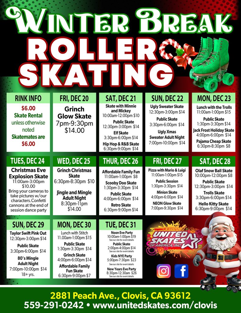 United Skates Clovis Winter Break 2024