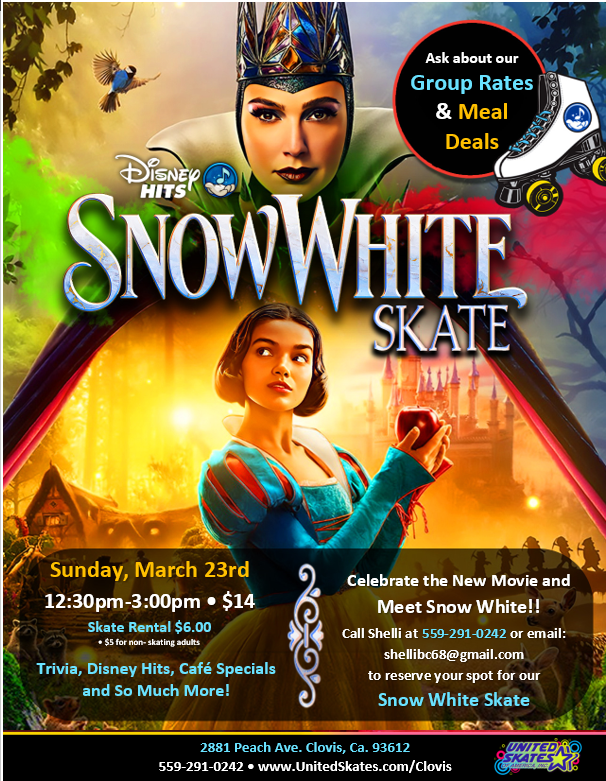 Snow White Skate United Skates Clovis