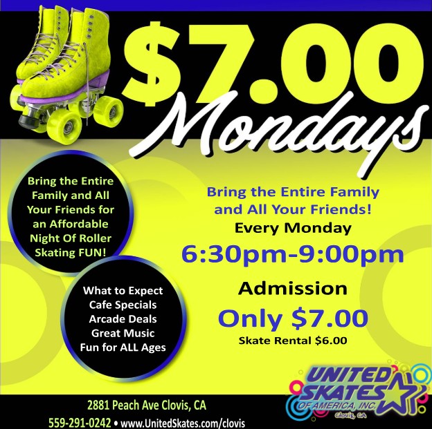 United Skates Clovis $7 Monday
