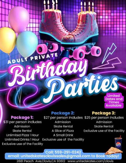 United Skates Clovis Adult Birthday Parties