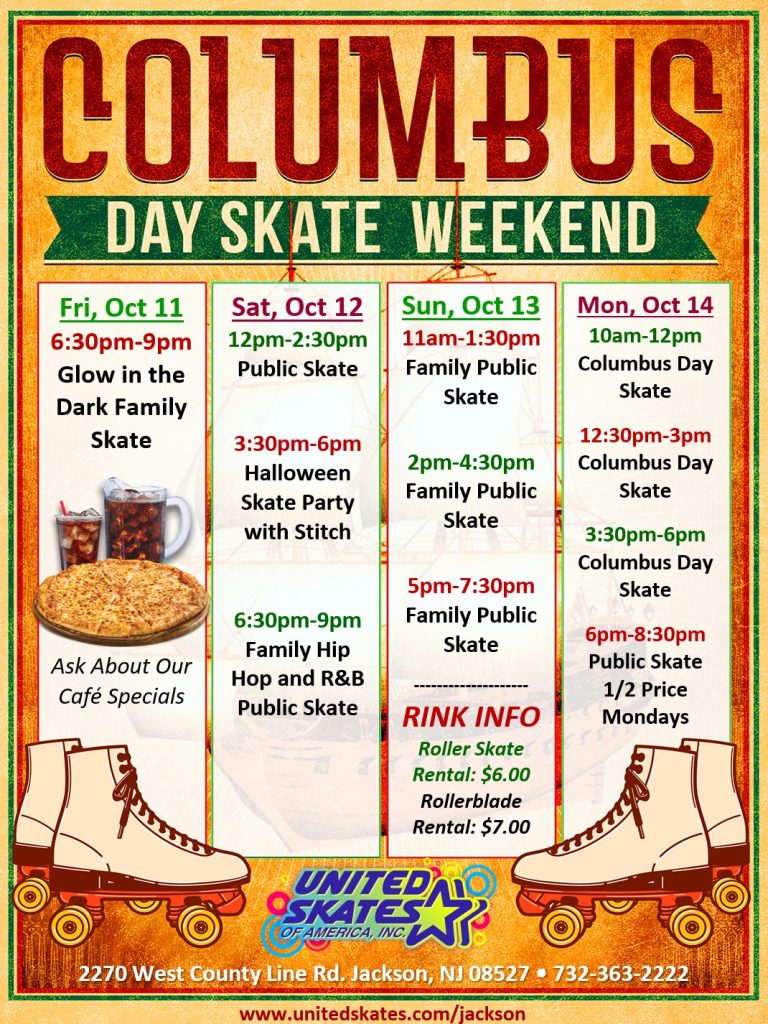 Columbus Day Weekend - School is Out and We're Open at United Skates in Jackson 2024