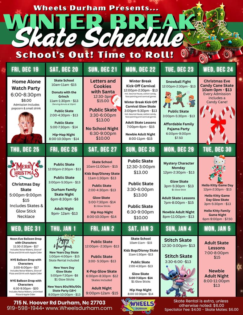 Winter Break 2025 Wheels Durham