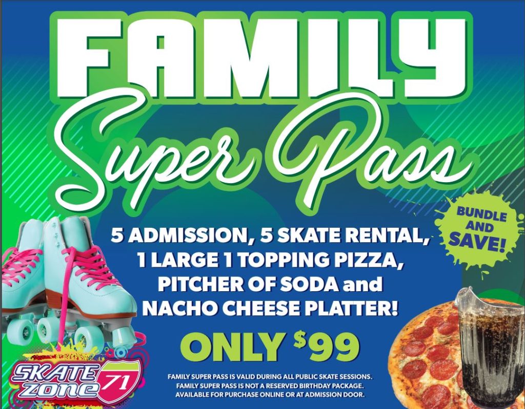 Family Super Pass at Skate Zone 71 in Columbus, OH