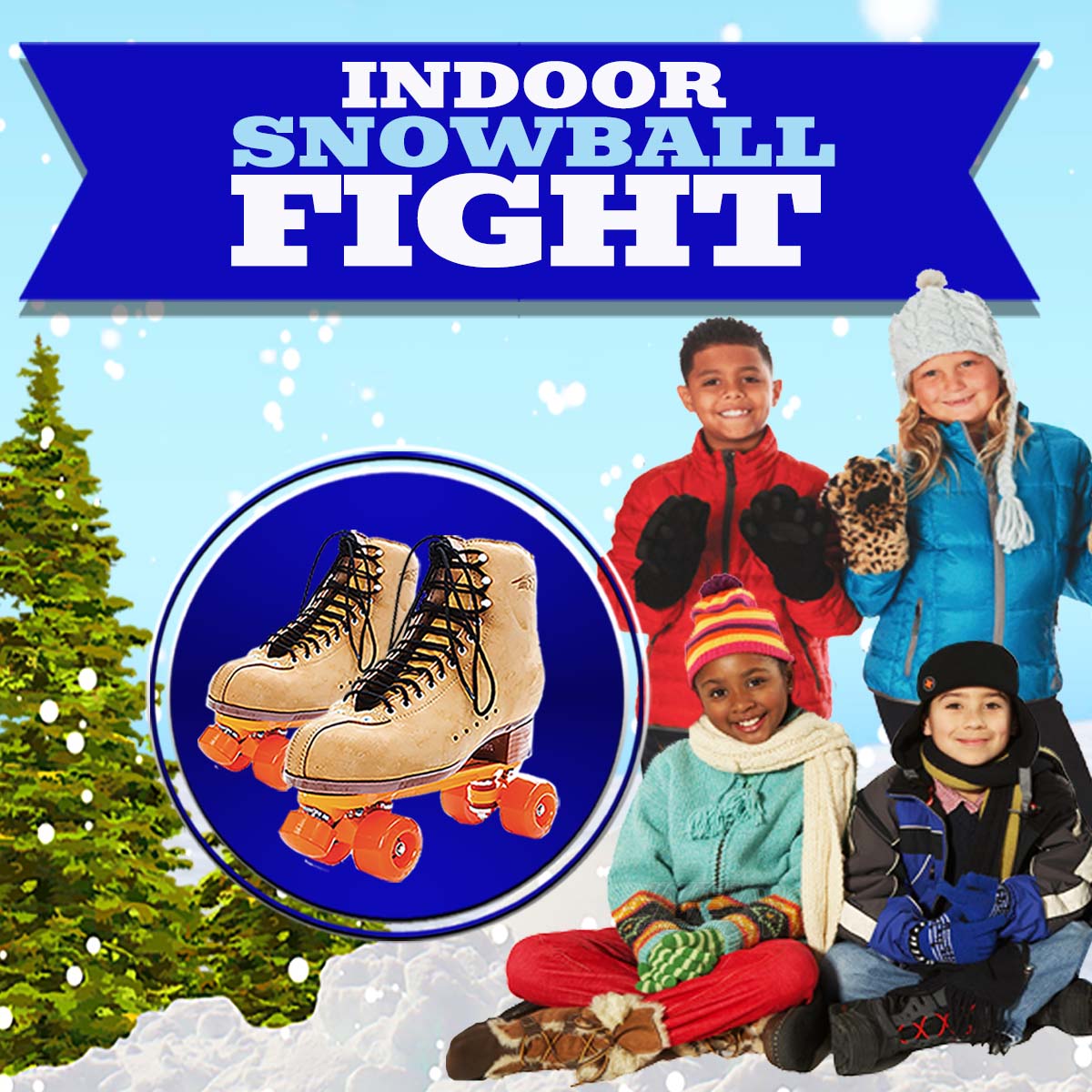 Indoor Snowball Fight Family Skate