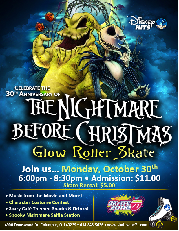 Nightmare Before Xmas Glow Skate | Skate Zone 71