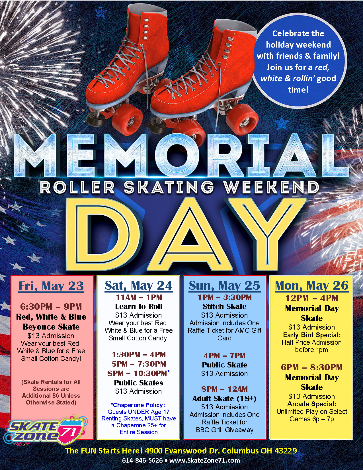 Skate Zone 71 Memorial Day Weekend 2025