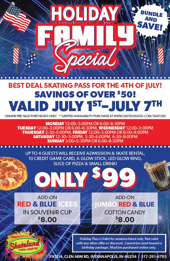 4th of July Special Family Package at Skateland